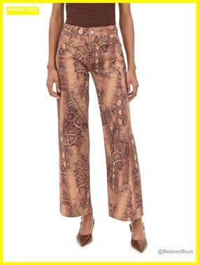 Straight Leg Mid Rise Non-Stretch Denim Jeans 5-Pocket